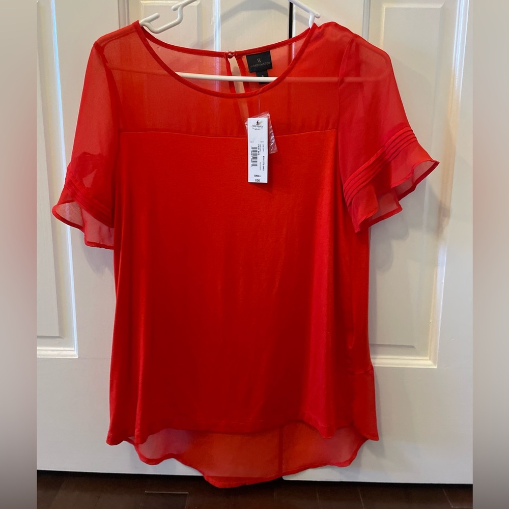 Red flutter top NWT size small